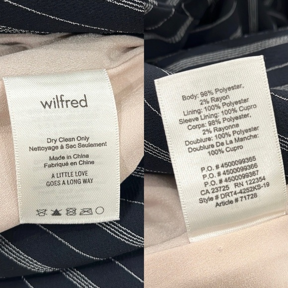 Aritzia Wilfred Cherrelle Pinstripe Oversized Blazer - Picture 11 of 16